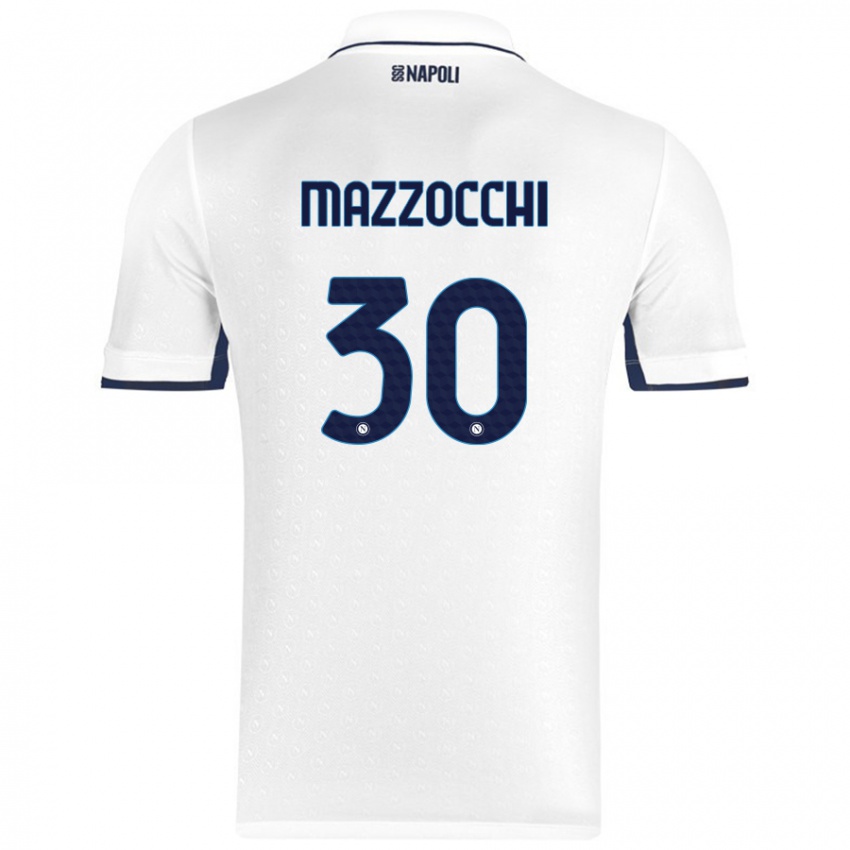 Niño Camiseta Pasquale Mazzocchi #30 Blanco Azul Real 2ª Equipación 2024/25 La Camisa Chile