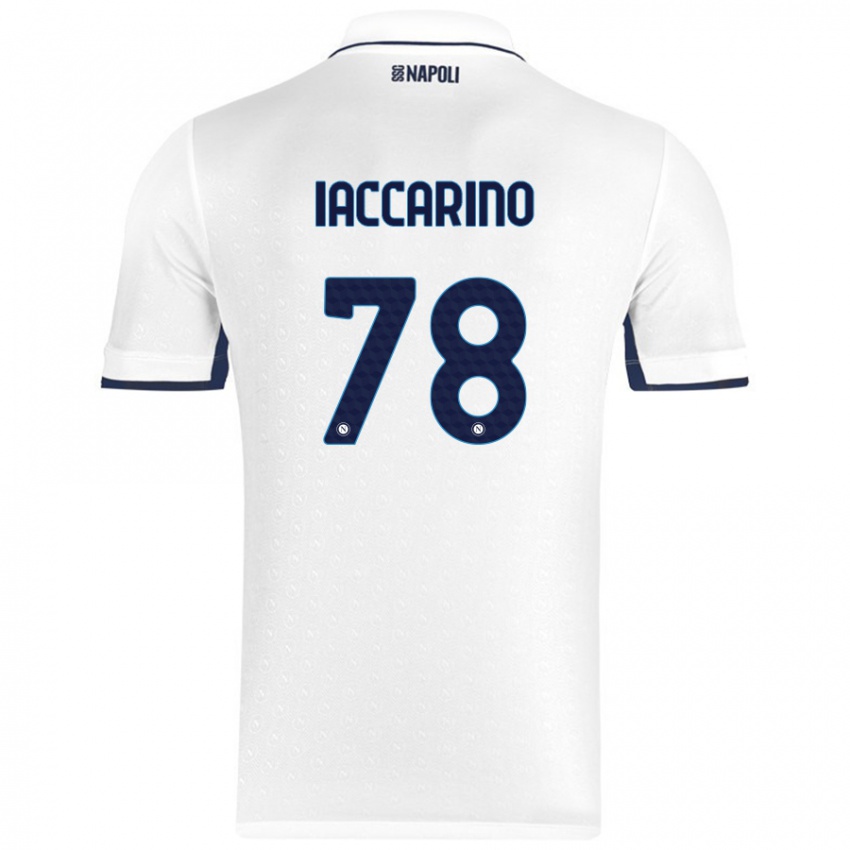 Niño Camiseta Gennaro Iaccarino #78 Blanco Azul Real 2ª Equipación 2024/25 La Camisa Chile