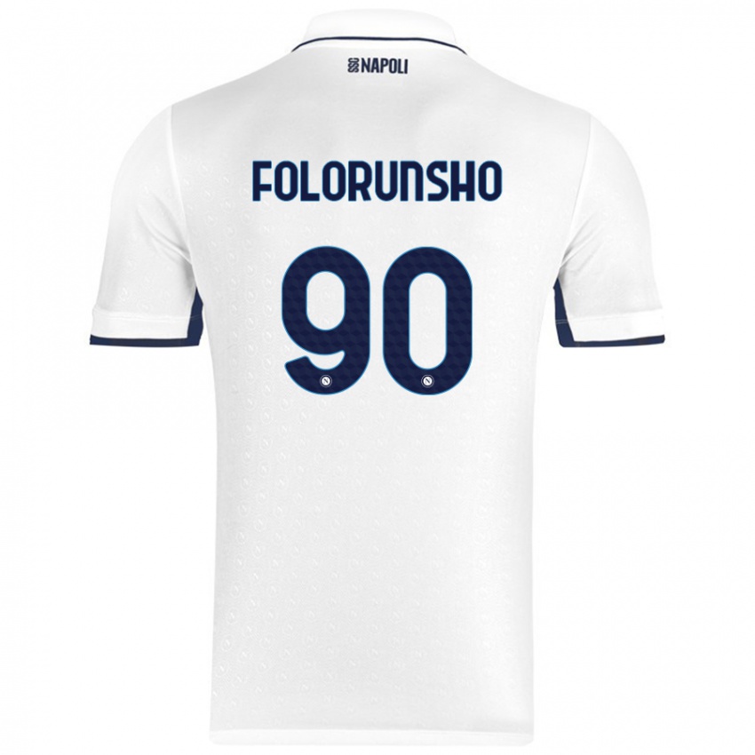 Niño Camiseta Michael Folorunsho #90 Blanco Azul Real 2ª Equipación 2024/25 La Camisa Chile