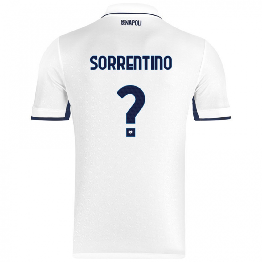 Niño Camiseta Andrea Sorrentino #0 Blanco Azul Real 2ª Equipación 2024/25 La Camisa Chile