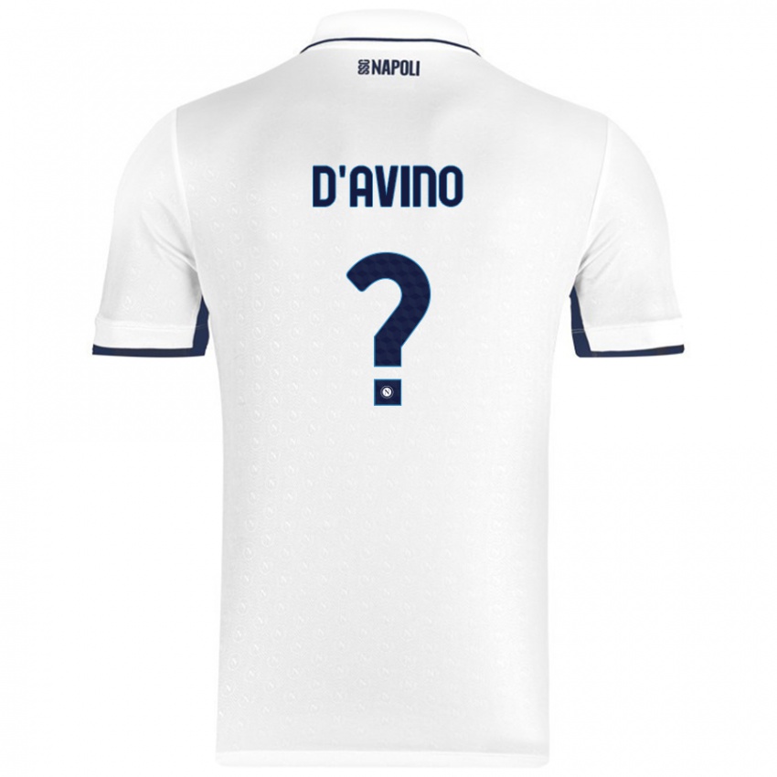 Niño Camiseta Luigi D'avino #0 Blanco Azul Real 2ª Equipación 2024/25 La Camisa Chile