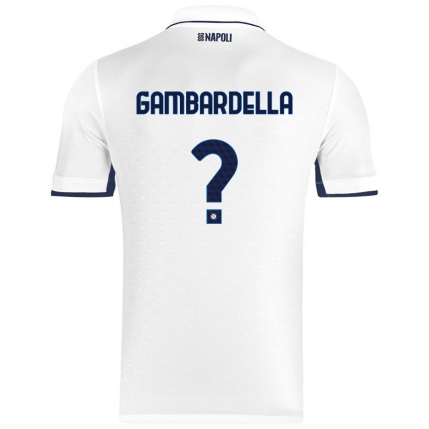 Niño Camiseta Vittorio Gambardella #0 Blanco Azul Real 2ª Equipación 2024/25 La Camisa Chile