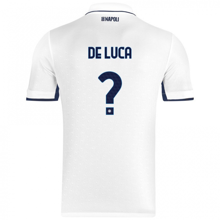 Niño Camiseta Alfonso De Luca #0 Blanco Azul Real 2ª Equipación 2024/25 La Camisa Chile