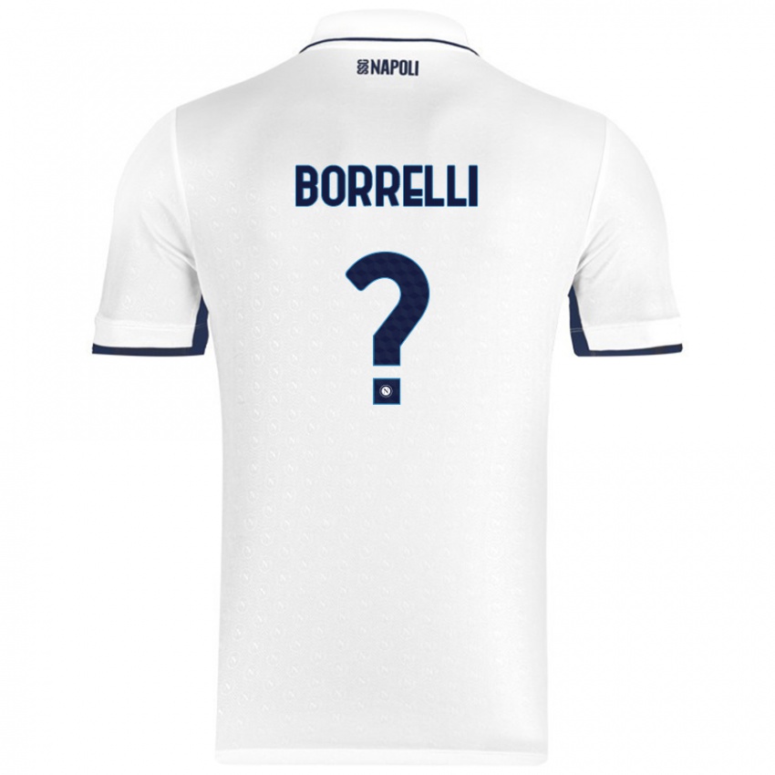 Niño Camiseta Ciro Borrelli #0 Blanco Azul Real 2ª Equipación 2024/25 La Camisa Chile