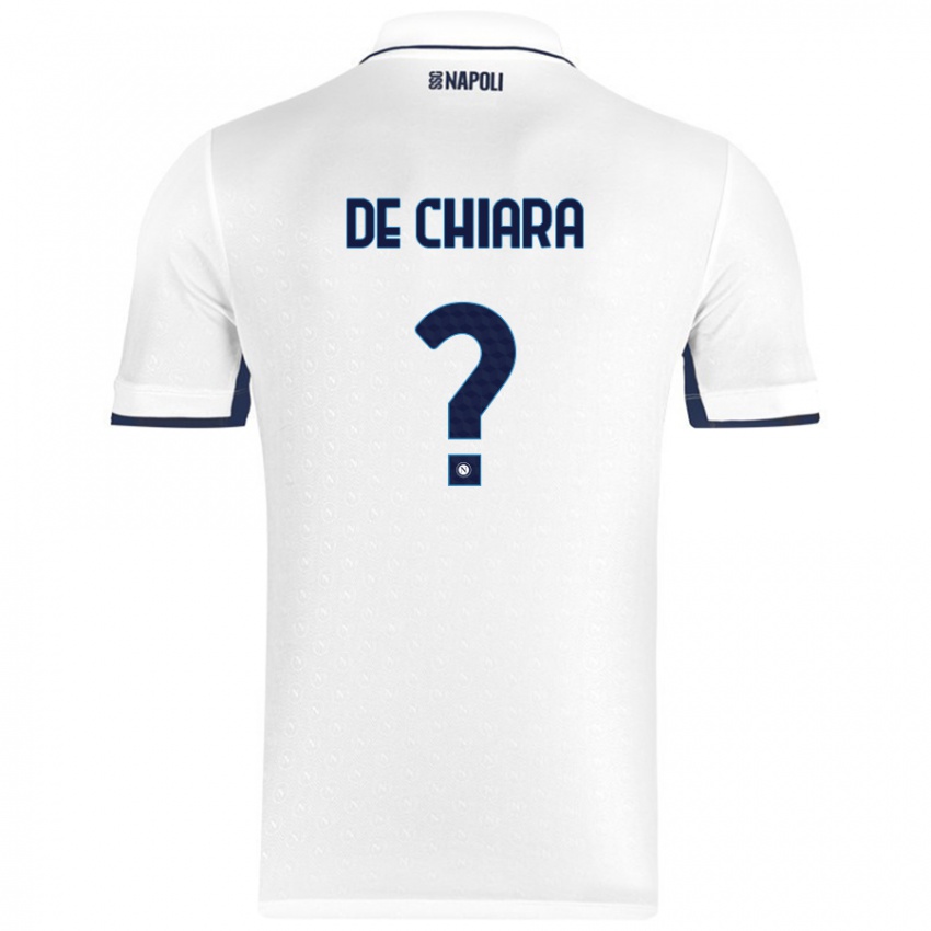 Niño Camiseta Emmanuele De Chiara #0 Blanco Azul Real 2ª Equipación 2024/25 La Camisa Chile