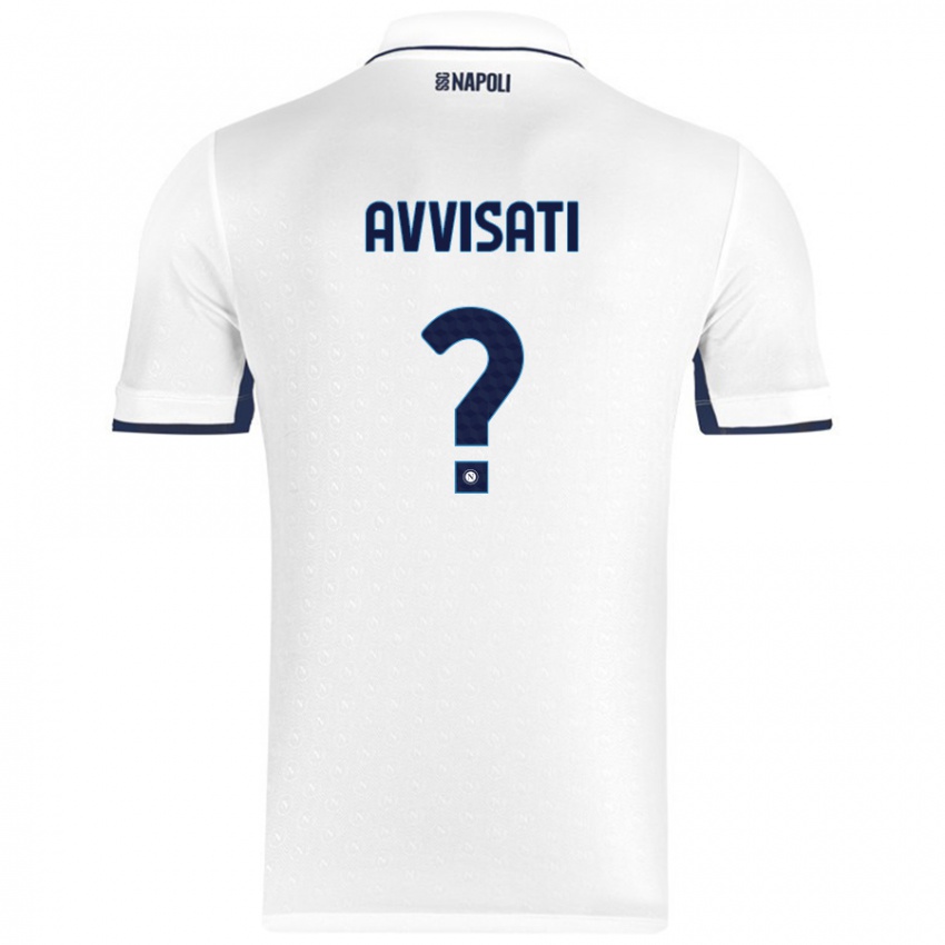 Niño Camiseta Domenico Avvisati #0 Blanco Azul Real 2ª Equipación 2024/25 La Camisa Chile