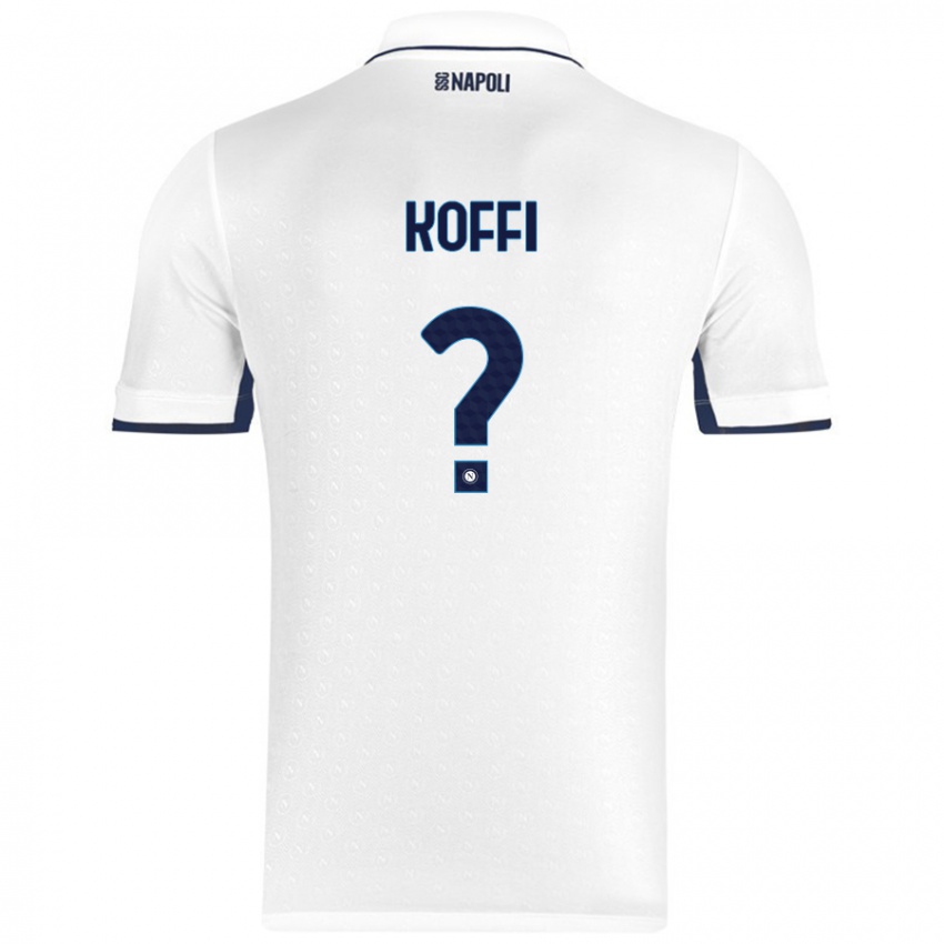 Niño Camiseta Cedrick Koffi #0 Blanco Azul Real 2ª Equipación 2024/25 La Camisa Chile