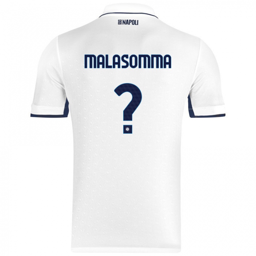 Niño Camiseta Matteo Malasomma #0 Blanco Azul Real 2ª Equipación 2024/25 La Camisa Chile