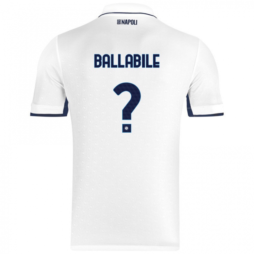 Niño Camiseta Ernesto Ballabile #0 Blanco Azul Real 2ª Equipación 2024/25 La Camisa Chile