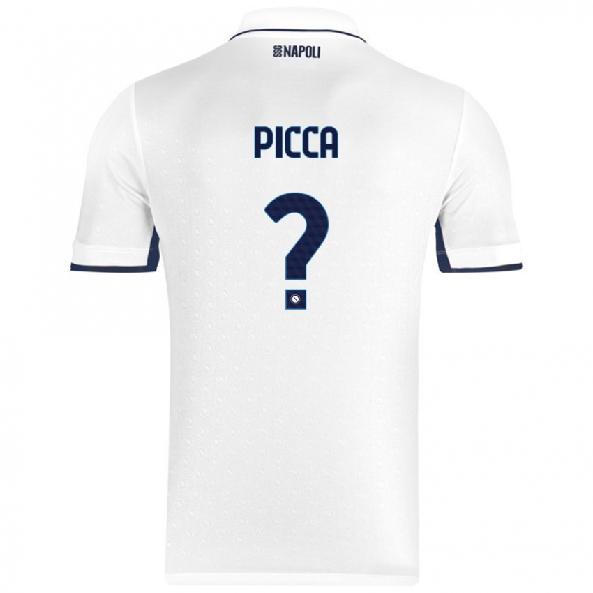 Niño Camiseta Luigi Picca #0 Blanco Azul Real 2ª Equipación 2024/25 La Camisa Chile