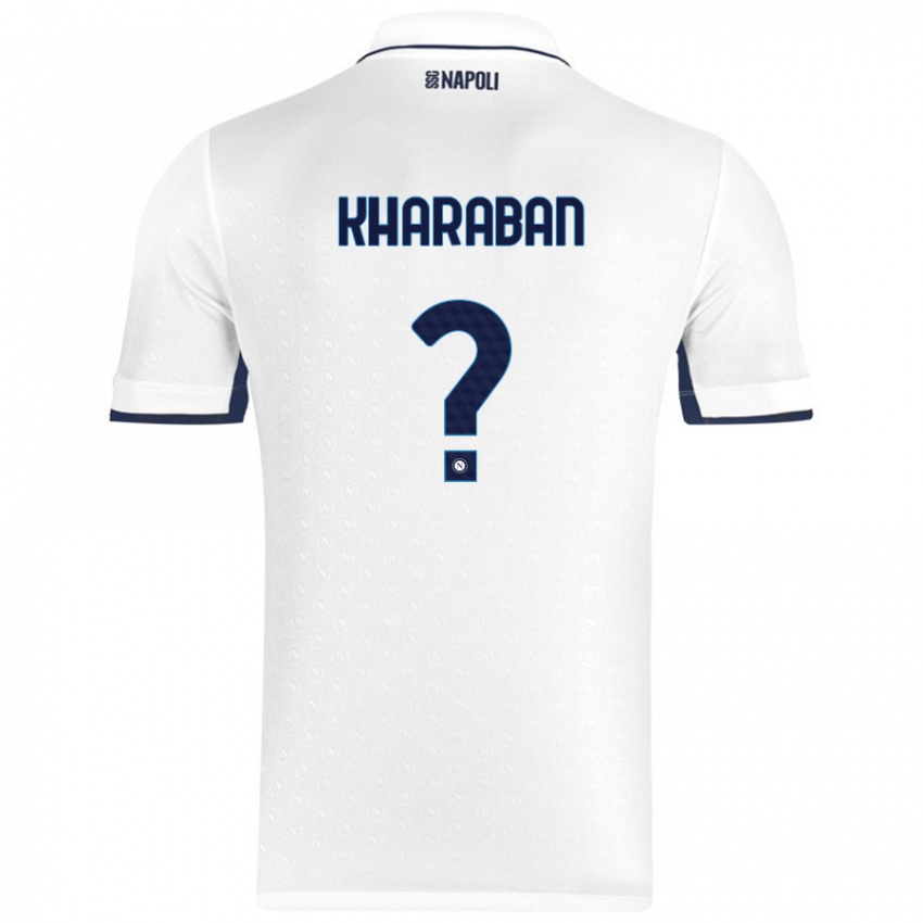 Niño Camiseta Vitaliy Kharaban #0 Blanco Azul Real 2ª Equipación 2024/25 La Camisa Chile