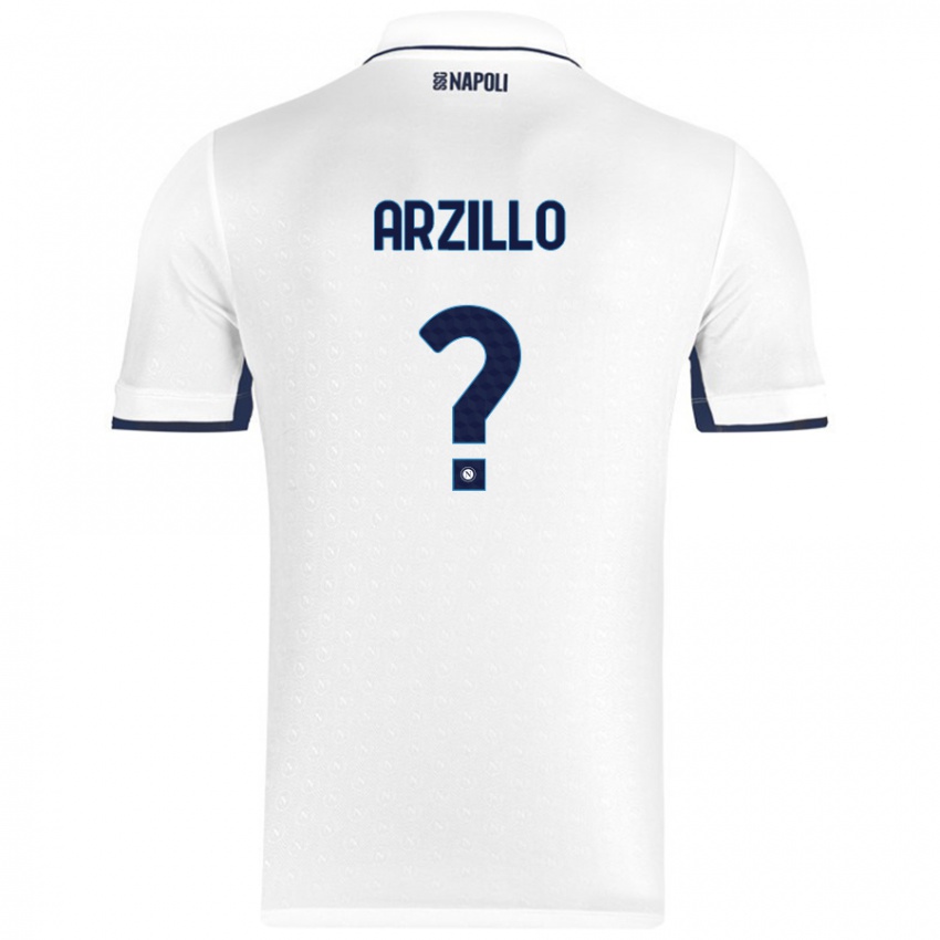 Niño Camiseta Antonino Arzillo #0 Blanco Azul Real 2ª Equipación 2024/25 La Camisa Chile