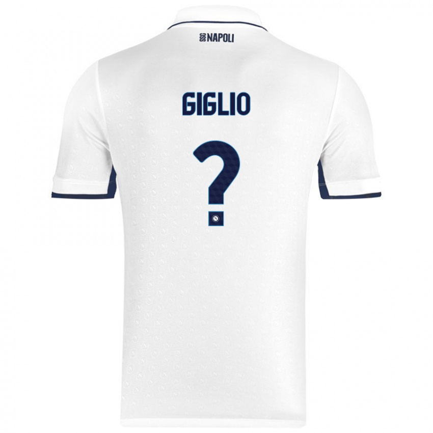 Niño Camiseta Angelo Giglio #0 Blanco Azul Real 2ª Equipación 2024/25 La Camisa Chile