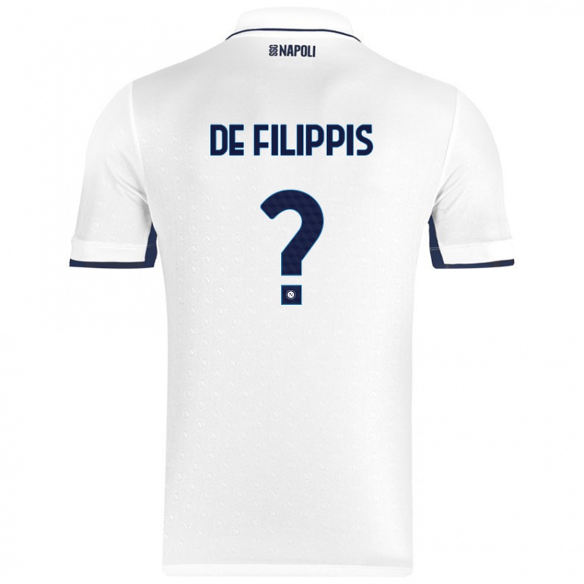 Niño Camiseta Antonio De Filippis #0 Blanco Azul Real 2ª Equipación 2024/25 La Camisa Chile