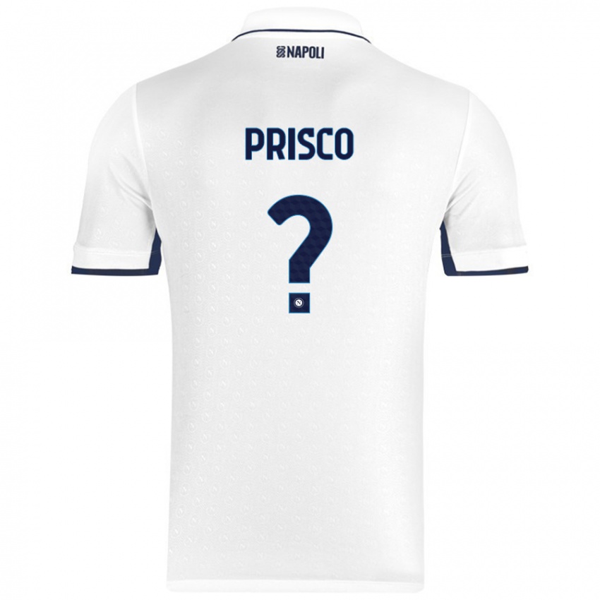 Niño Camiseta Vincenzo Prisco #0 Blanco Azul Real 2ª Equipación 2024/25 La Camisa Chile