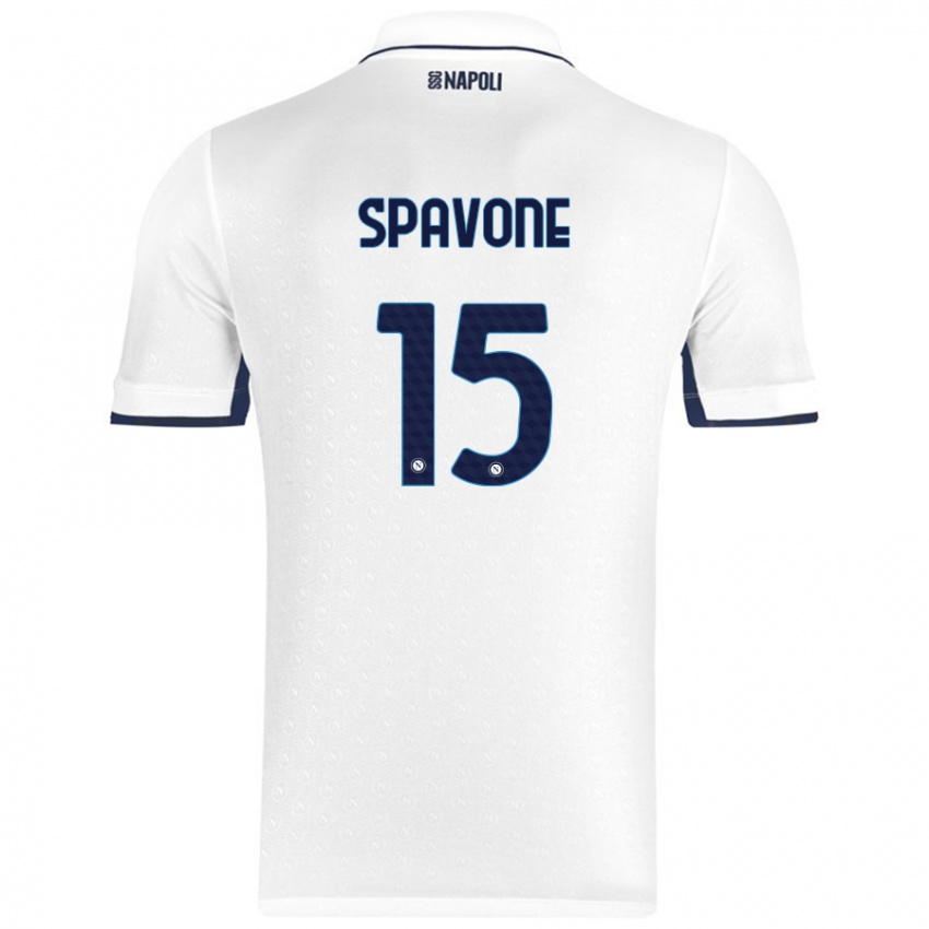 Niño Camiseta Alessandro Spavone #15 Blanco Azul Real 2ª Equipación 2024/25 La Camisa Chile