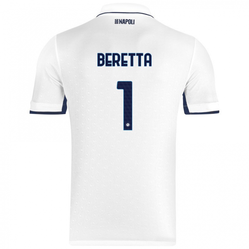 Niño Camiseta Beatrice Beretta #1 Blanco Azul Real 2ª Equipación 2024/25 La Camisa Chile