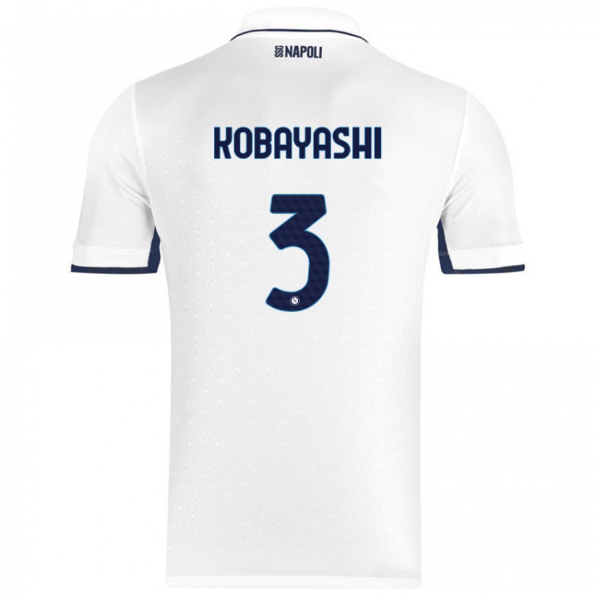 Niño Camiseta Miharu Kobayashi #3 Blanco Azul Real 2ª Equipación 2024/25 La Camisa Chile