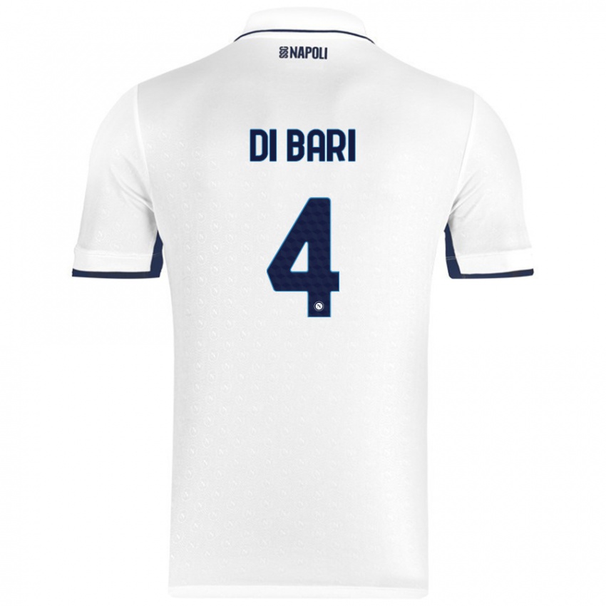 Niño Camiseta Martina Di Bari #4 Blanco Azul Real 2ª Equipación 2024/25 La Camisa Chile