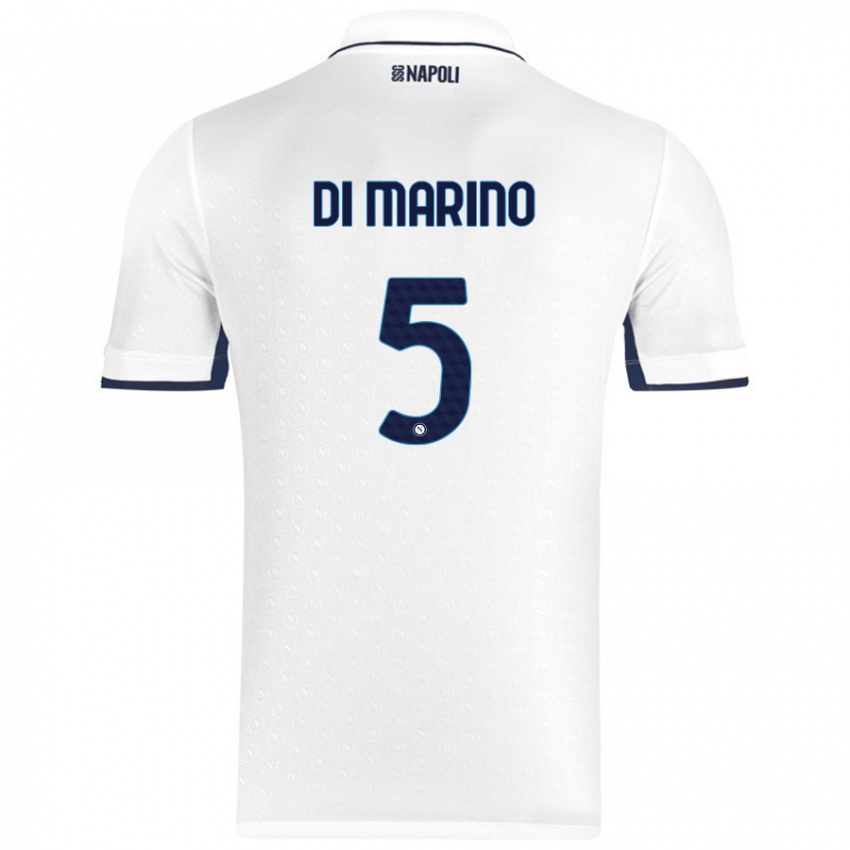 Niño Camiseta Paola Di Marino #5 Blanco Azul Real 2ª Equipación 2024/25 La Camisa Chile