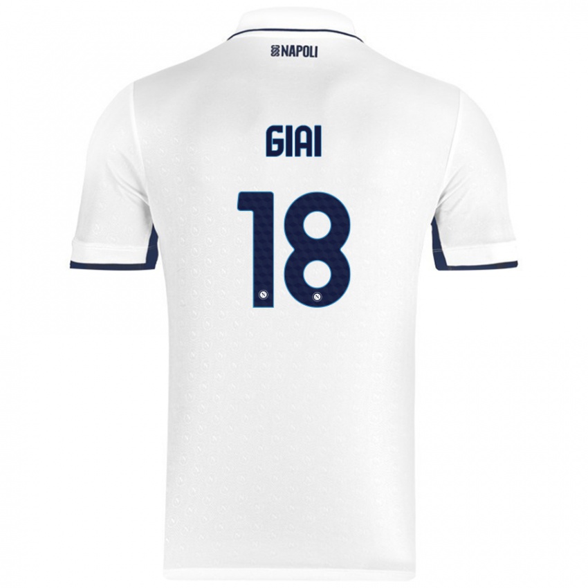 Niño Camiseta Alice Giai #18 Blanco Azul Real 2ª Equipación 2024/25 La Camisa Chile