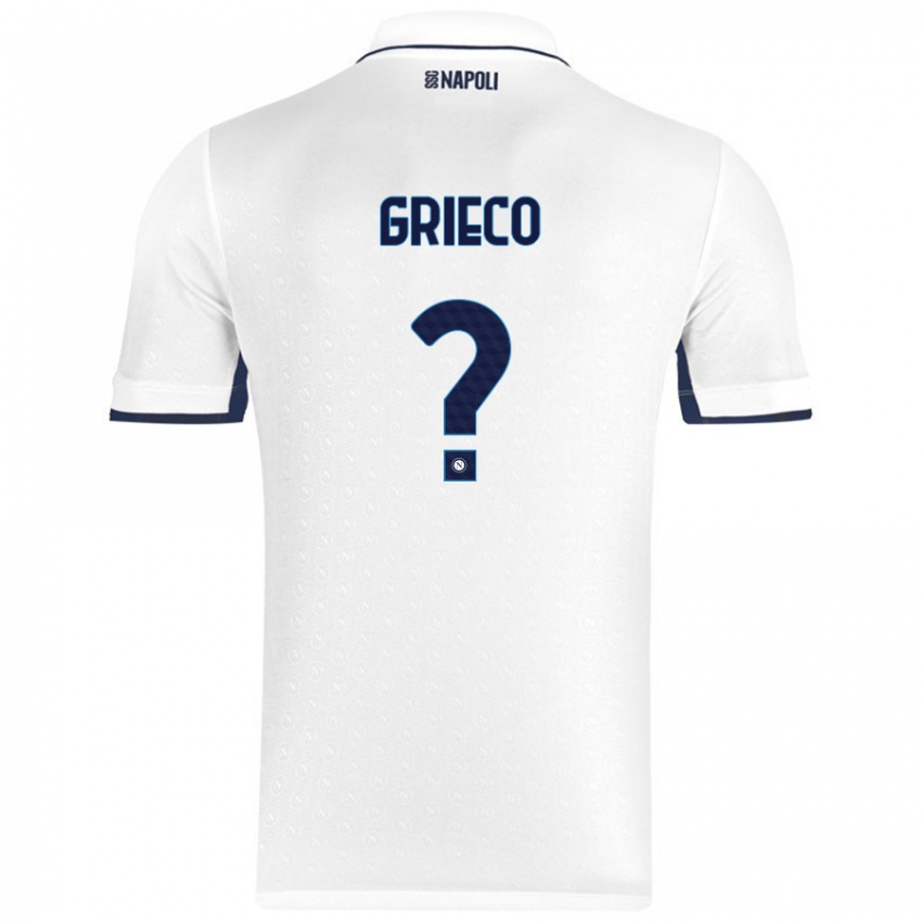 Niño Camiseta Alessandro Grieco #0 Blanco Azul Real 2ª Equipación 2024/25 La Camisa Chile