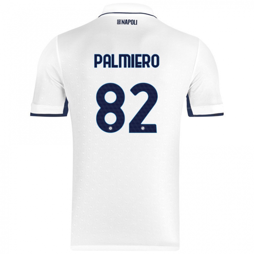 Niño Camiseta Luca Palmiero #82 Blanco Azul Real 2ª Equipación 2024/25 La Camisa Chile