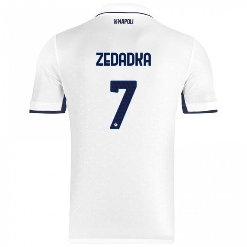 Niño Camiseta Karim Zedadka #7 Blanco Azul Real 2ª Equipación 2024/25 La Camisa Chile