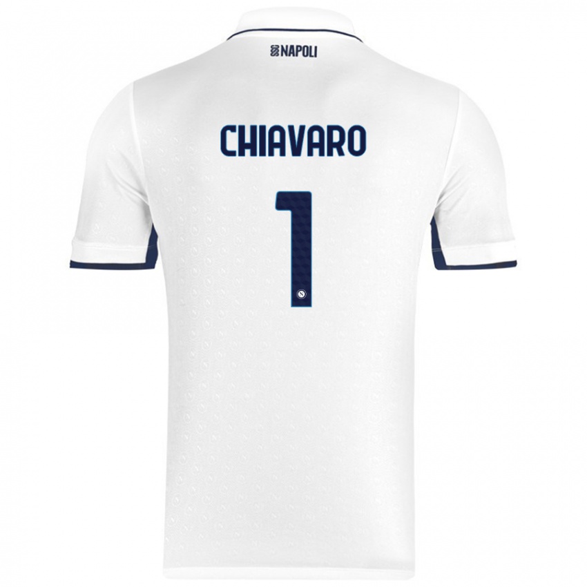 Niño Camiseta Kelly Chiavaro #1 Blanco Azul Real 2ª Equipación 2024/25 La Camisa Chile