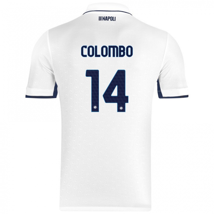 Niño Camiseta Sofia Colombo #14 Blanco Azul Real 2ª Equipación 2024/25 La Camisa Chile