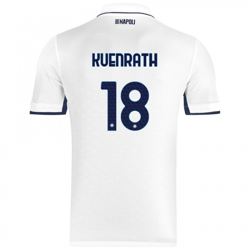 Niño Camiseta Melanie Kuenrath #18 Blanco Azul Real 2ª Equipación 2024/25 La Camisa Chile