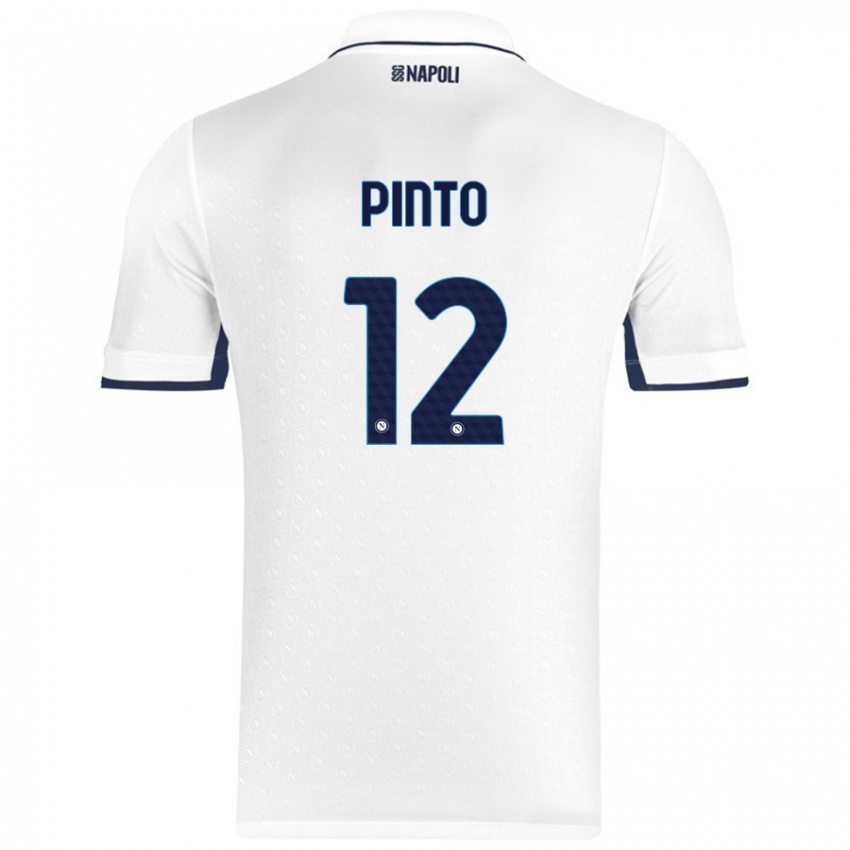 Niño Camiseta Ciro Pinto #12 Blanco Azul Real 2ª Equipación 2024/25 La Camisa Chile