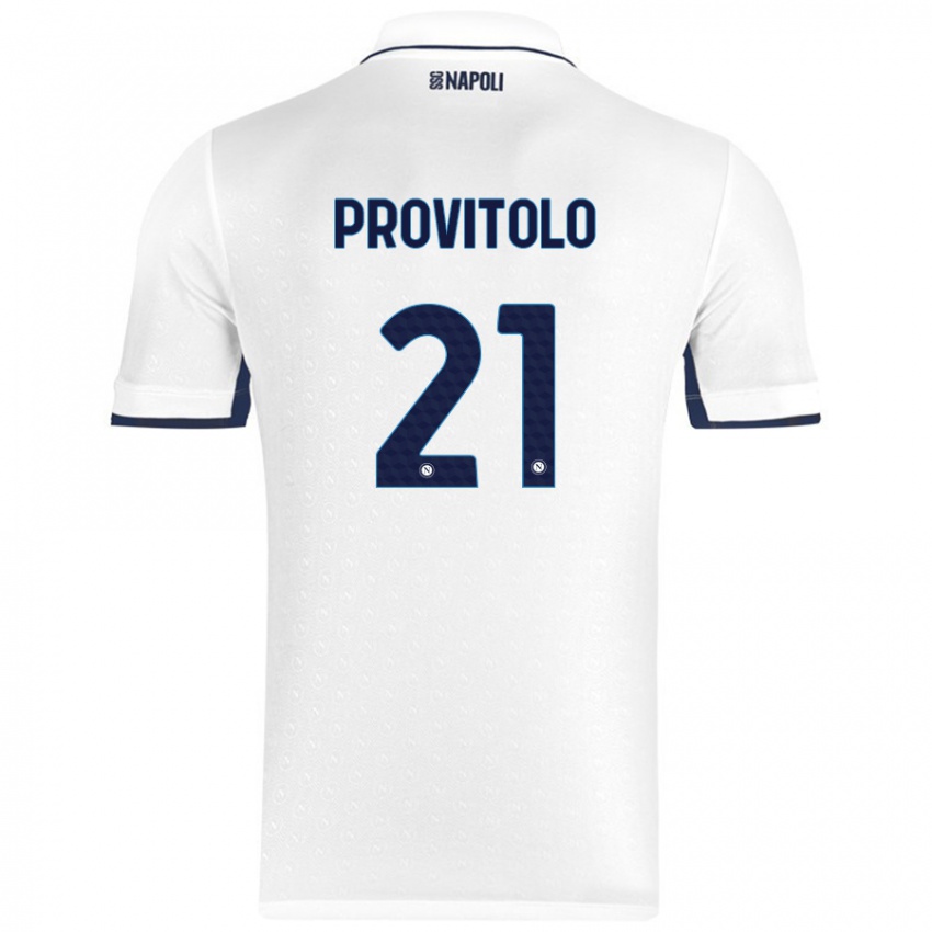 Niño Camiseta Vincenzo Provitolo #21 Blanco Azul Real 2ª Equipación 2024/25 La Camisa Chile