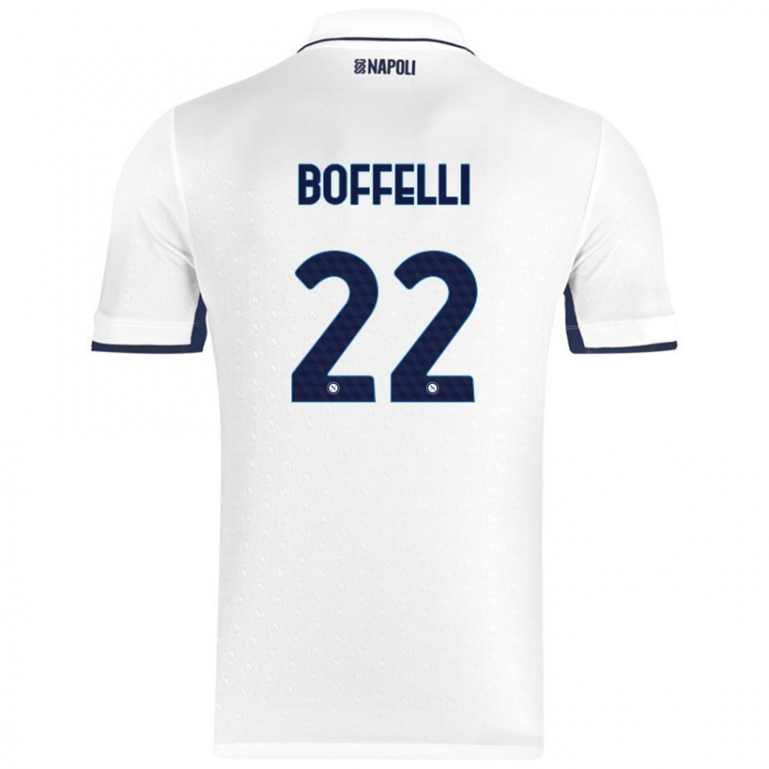 Niño Camiseta Valerio Boffelli #22 Blanco Azul Real 2ª Equipación 2024/25 La Camisa Chile