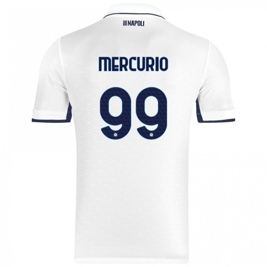 Niño Camiseta Giovanni Mercurio #99 Blanco Azul Real 2ª Equipación 2024/25 La Camisa Chile