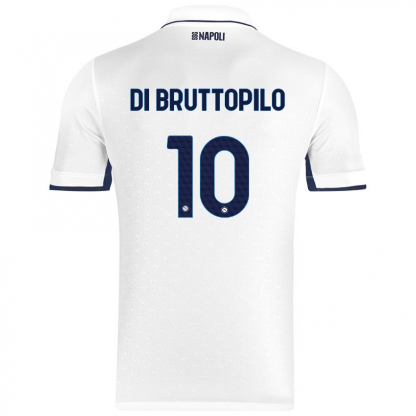 Niño Camiseta Giuseppe Ambrosino Di Bruttopilo #10 Blanco Azul Real 2ª Equipación 2024/25 La Camisa Chile