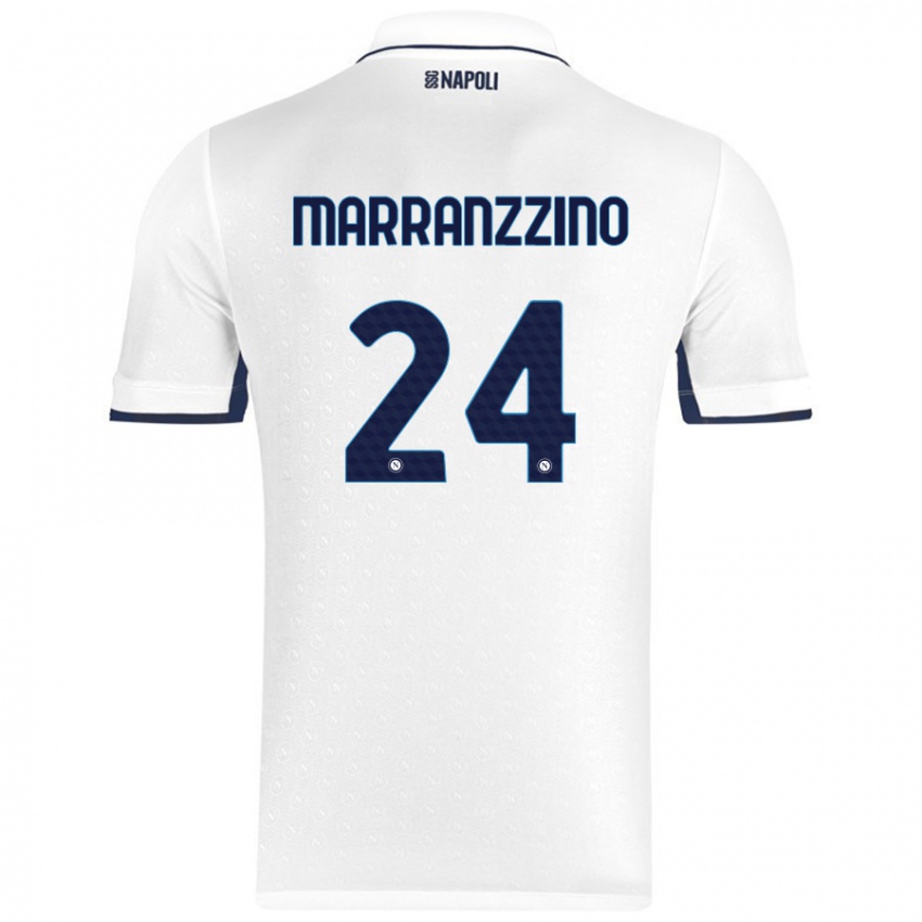 Niño Camiseta Pasquale Marranzzino #24 Blanco Azul Real 2ª Equipación 2024/25 La Camisa Chile