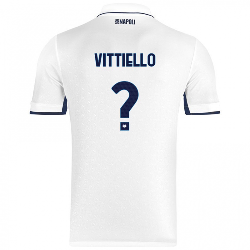 Niño Camiseta Antonio Vittiello #0 Blanco Azul Real 2ª Equipación 2024/25 La Camisa Chile