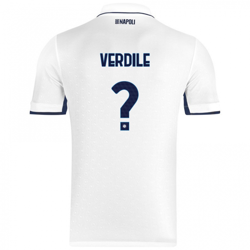 Niño Camiseta Domenico Verdile #0 Blanco Azul Real 2ª Equipación 2024/25 La Camisa Chile