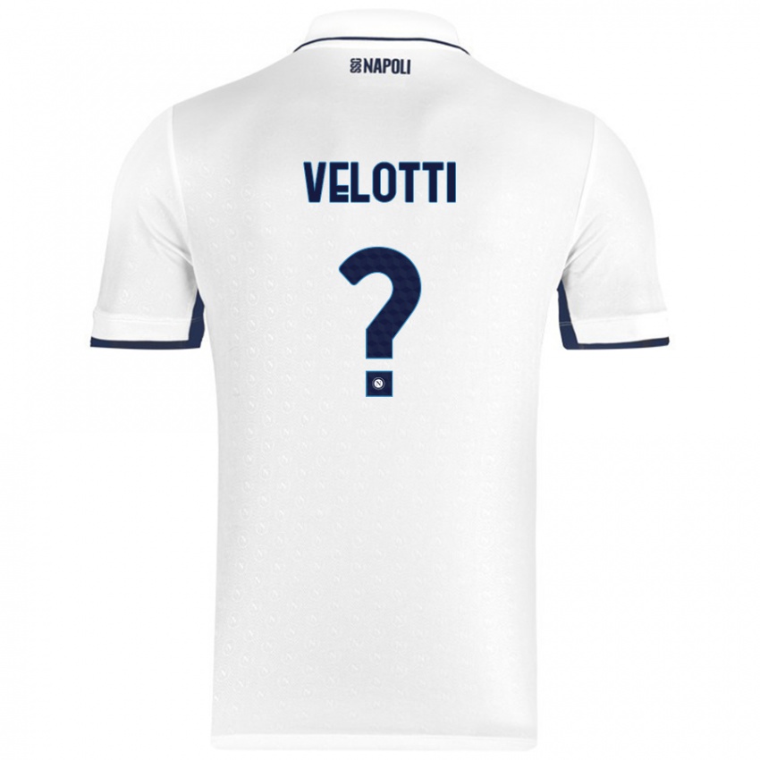 Niño Camiseta Christian Velotti #0 Blanco Azul Real 2ª Equipación 2024/25 La Camisa Chile