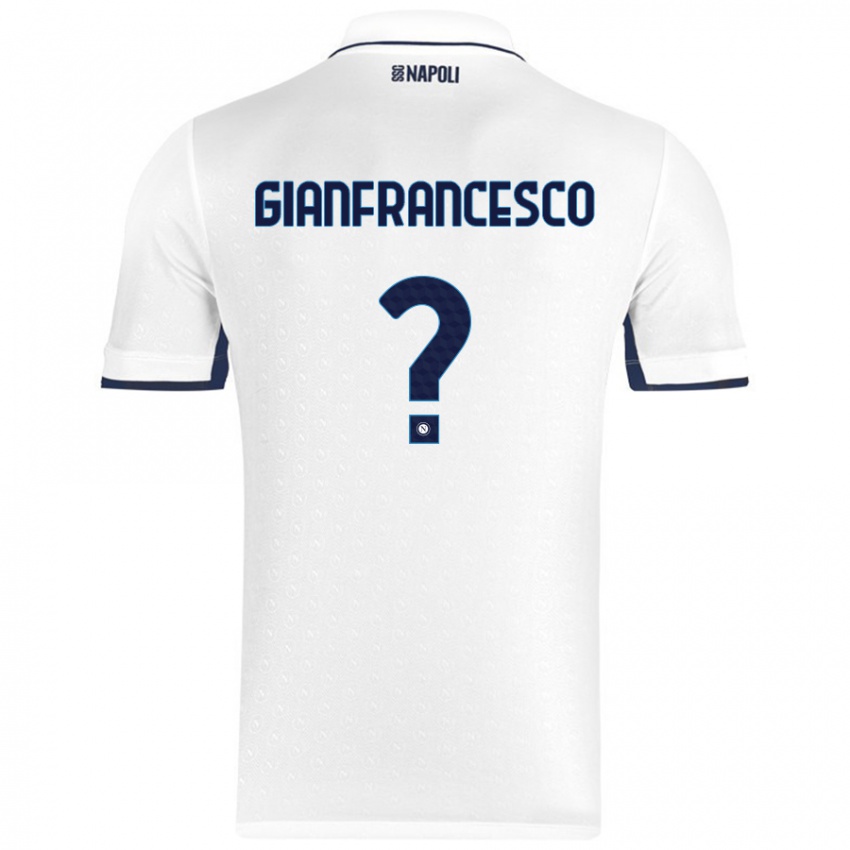 Niño Camiseta Sergio Gianfrancesco #0 Blanco Azul Real 2ª Equipación 2024/25 La Camisa Chile