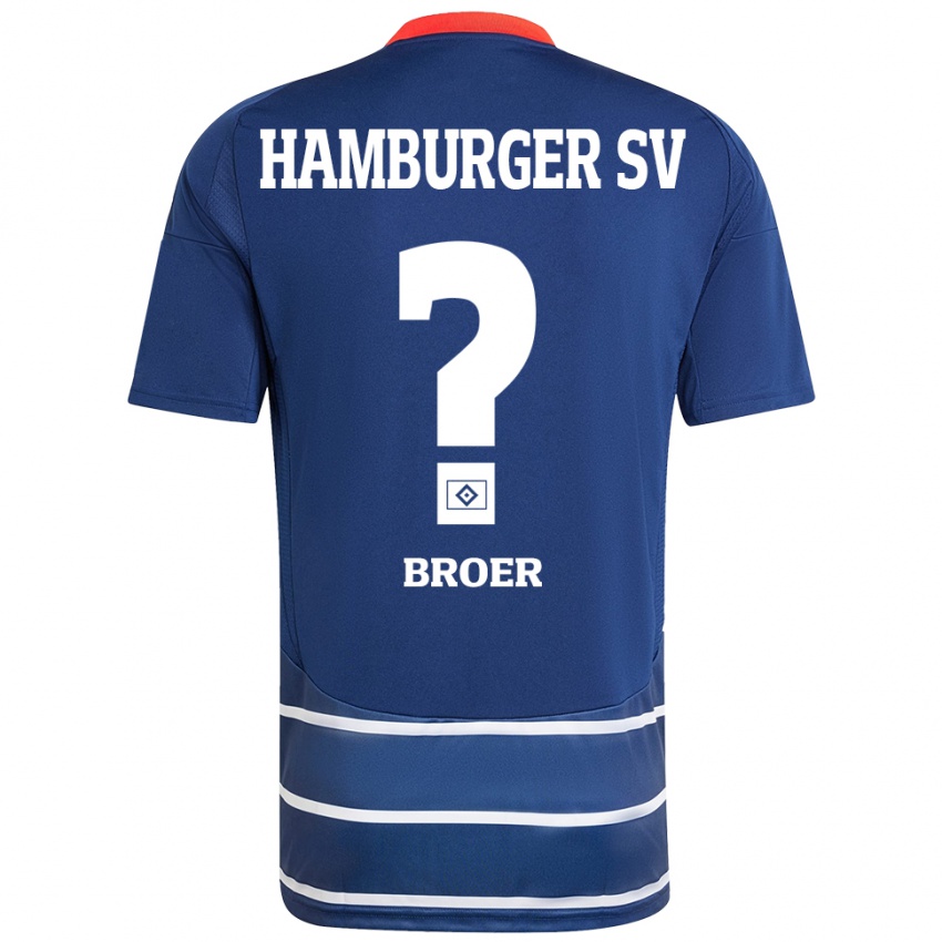 Niño Camiseta Yannick Tim Bröer #0 Azul Oscuro 2ª Equipación 2024/25 La Camisa Chile