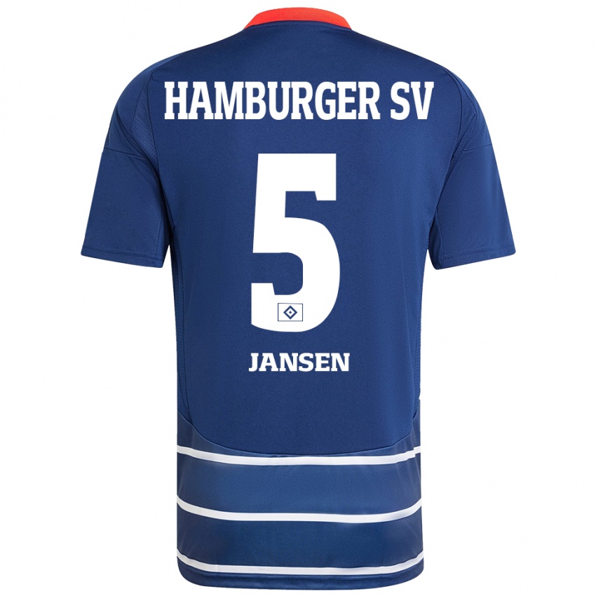 Niño Camiseta Marcell Jansen #5 Azul Oscuro 2ª Equipación 2024/25 La Camisa Chile