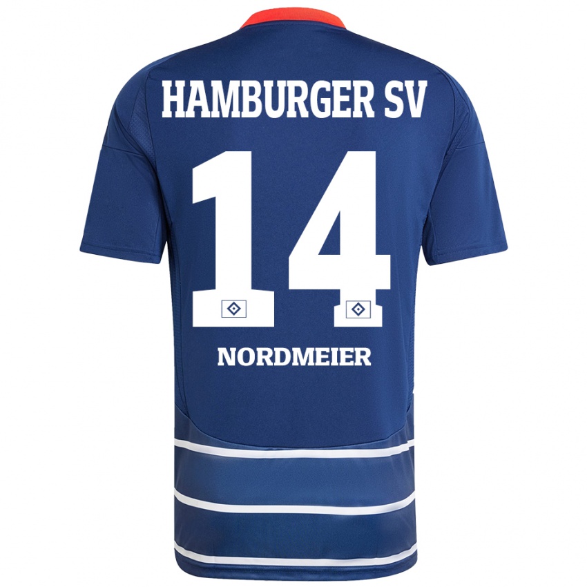 Niño Camiseta Quentin Nordmeier #14 Azul Oscuro 2ª Equipación 2024/25 La Camisa Chile