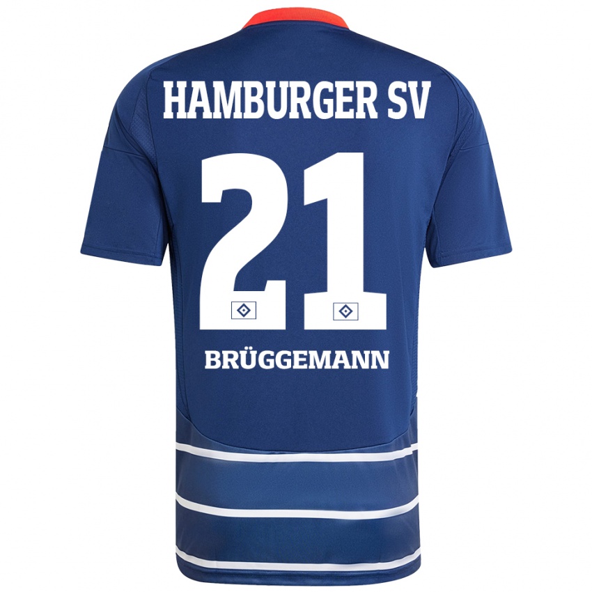 Niño Camiseta William Brüggemann #21 Azul Oscuro 2ª Equipación 2024/25 La Camisa Chile