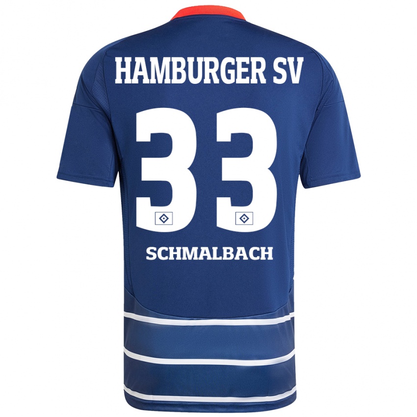 Niño Camiseta Sebastian Schmalbach #33 Azul Oscuro 2ª Equipación 2024/25 La Camisa Chile