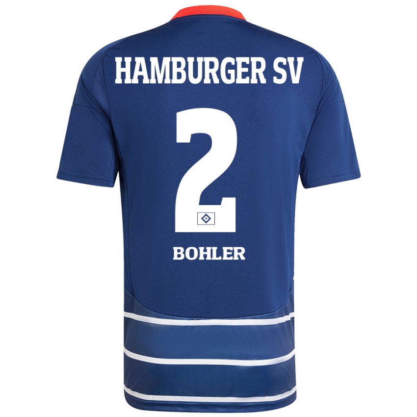 Niño Camiseta Annaleen Böhler #2 Azul Oscuro 2ª Equipación 2024/25 La Camisa Chile