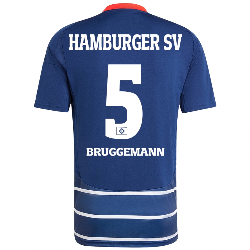 Niño Camiseta Nina Brüggemann #5 Azul Oscuro 2ª Equipación 2024/25 La Camisa Chile