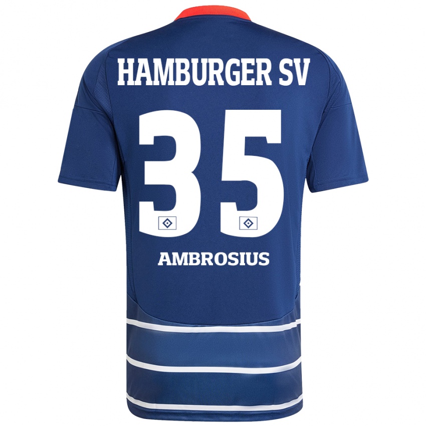 Niño Camiseta Stephan Ambrosius #35 Azul Oscuro 2ª Equipación 2024/25 La Camisa Chile