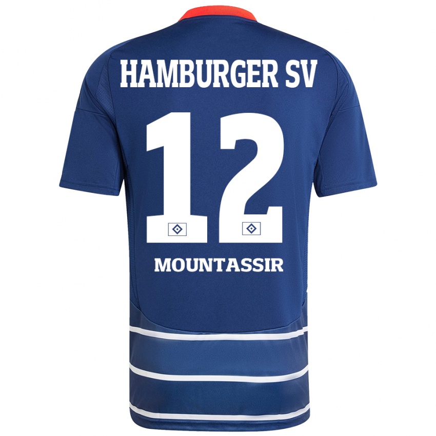 Niño Camiseta Youssef Mountassir #12 Azul Oscuro 2ª Equipación 2024/25 La Camisa Chile